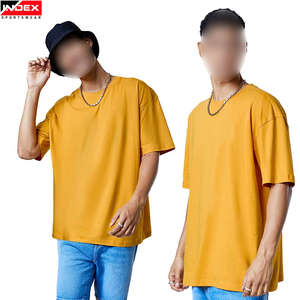 T-shirt Homme INDEX Jaune Oversize à Manches Courtes Col Rond en Coton Jersey Couleur Unie Respirant Coupe Décontractée - Product Image 5