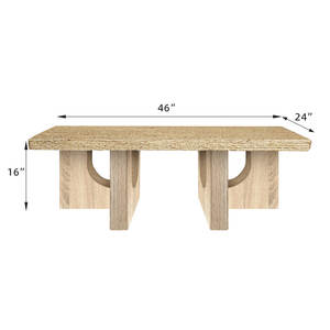 Meubles d'extérieur élégants Table basse rectangulaire en rotin - Product Image 3