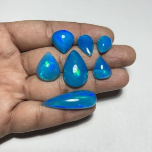 Piedra Preciosa Suelta de Ópalo de Fuego Natural Azul Etíope Welo, Corte Pera, para Anillos Hechos a Mano, Colgantes y Diseño de Joyería - Product Image 4