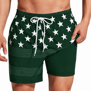 Short de bain pour homme style safari à taille élastique avec tissu micro-extensible, séchage rapide, écologique et coupe-vent - Product Image 5