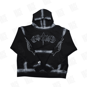 <b>Men's</b> Winter Heavyweight 300g 100% Cotton Fleece Solid Color Knitted <b>Pullover</b> Hoodie Front Logo Pocket Regular Fit-VAGE SPORTS - Product Image 1