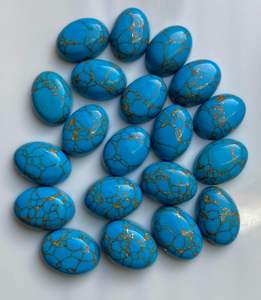 Turquesa azul natural cabujón ovalado, piedra preciosa para la fabricación de joyas, piedra pulida de alta calidad al por mayor - Product Image 2