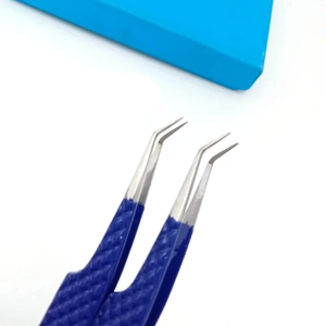 Pinces à cils en acier inoxydable avec logo personnalisé, pointe fine antistatique nano durable pour extensions de cils - Product Image 5