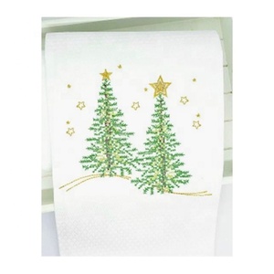 2024 เกล็ดหิมะน่ารักให้หิมะปักทําเองผ้าฝ้าย 100% คุณภาพดี GOTS ได้รับการรับรองอินทรีย์กอล์ฟครัวชาผ้าขนหนู - Product Image 4