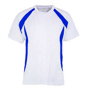 T-shirt sportif unisexe blanc et vert fluo à manches courtes, séchage rapide, col rond, coupe décontractée, tricoté, design uni, polyester/coton, protection UV - Product Image 6