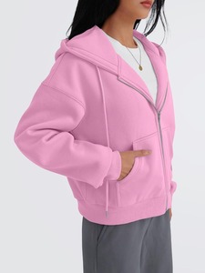 Custom Stylish Oversized Zipper <b>Hoodie</b> for Women New Fashion Long Sleeve Ladies Zip Up <b>Hoodie</b> Sweatshirt OEM Wholesale - Product Image 2