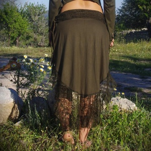 กระโปรงทรงโบโฮสำหรับผู้หญิง น้ำหนักเบา ปรับระดับได้ แต่งลูกไม้สไตล์แฟรี่ ผ้าฝ้ายพลิ้วสวย เหมาะสำหรับใส่ในงานเทศกาลช่วงฤดูร้อน - Product Image 4