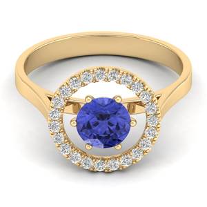 Bagues REYES en argent sterling 925 avec pierre précieuse tanzanite taille ronde de 0,84 carat, certifiées GRA, moissanite VVS, bijoux fins en gros - Product Image 6