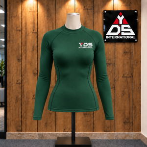 Custom <b>Women</b> <b>Rash</b> <b>Guard</b> Fitted Long Sleeve Sports Shirt Training Base Layer Gym Quick Dry Sports Shirt Front Logo Print - Product Image 1