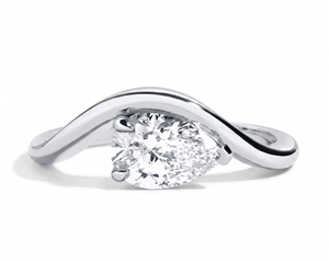 Bague de fiançailles en diamant taille poire pour femme, style romantique, diamants de laboratoire - Product Image 2