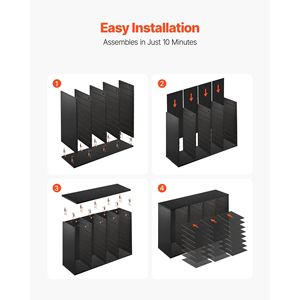 Organizzatore da Ufficio in Legno a 36 Scomparti con Vassoi Portadocumenti Rimovibili in Truciolato - Product Image 6