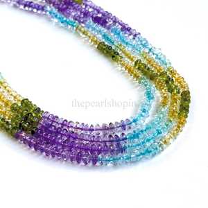 ลูกปัดพลอยหลากสีทรงกระดุมขนาด 4-5 มม. อะความารีน อเมทิสต์ เพอริดอท ซิทริน สำหรับทำเครื่องประดับ ลูกปัดพลอยแบบเส้น ขายส่ง - Product Image 6