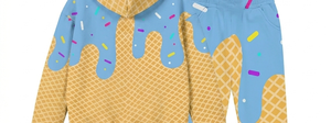 Ensemble sweat à capuche et pantalon imprimé cornet de glace pour filles, motif dessin animé, manches longues, tenue décontractée d'été pour enfants - Product Image 5