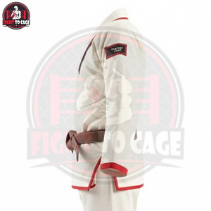 Uniforme de BJJ Estampado con Ribete en Contraste Rojo, de Primera Calidad, Nuevo, Servicio OEM ODM, 2026, Poliéster y Algodón Elásticos - Product Image 4