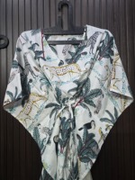 Robe bohème à imprimé animal, col en V, manches amples, longueur mi-cuisse, pour femmes, tenue décontractée