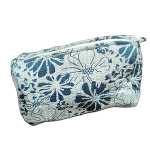 Set 3 Pieces Indian Quilted Cotton Eco-Friendly Case Vintage Lady Shaving <b>Kit</b> Zipper Closure Water Resistant Travel <b>Makeup</b> - Product Image 1