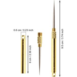 Set Portatile di 5 Stuzzicadenti in Acciaio Inox Dorati con Portastuzzicadenti Tascabile, Bastoncini Riutilizzabili in Metallo per Frutta e Cocktail, Ideali per il Campeggio - Product Image 3