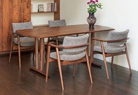 Chaise de salle à manger moderne en teck massif avec accoudoirs et dossier, écologique, légère, rembourrée, pour la maison, l'appartement et le restaurant