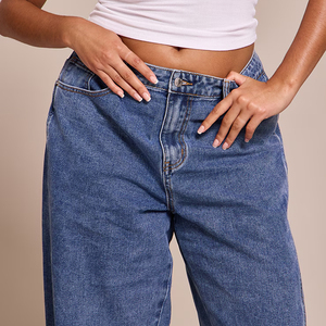 Nueva Llegada, Servicio OEM, Jeans Holgados de Alta Calidad Hechos a Medida para Mujer, Jeans de Mezclilla Holgados de Talla Grande para Mujer - Product Image 6