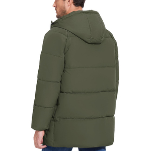Veste longue matelassée décontractée pour homme, à capuche, chaude, d'hiver, épaisse, isolée, résistante au vent, pour l'extérieur - Product Image 5