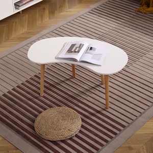 Tavolino da Caffè con Gambe in Legno Massello a Forma di Noce 35x21 Pollici - Product Image 1
