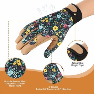 Guantes de Jardinería para Mujer, Resistentes a Pinchazos y Espinas, Protección para las Manos de Cuero Sintético, Guantes de Jardín Duraderos - Product Image 3