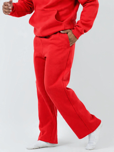 Nouveau pantalon de survêtement rouge personnalisé 2026 pour homme – Pantalon de détente en molleton à jambe large avec taille élastique et poches - Product Image 5