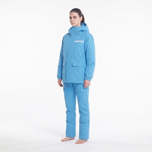 Hawk Eye Women's Waterproof <b>Ski</b> Suit <b>Blue</b> Hooded Zipper Closure Synthetic Insulation Outdoor Winter Wear - Product Image 5