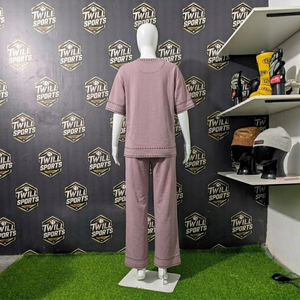 Custom Women Oversized Lounge Set Cotton Polyester Two Piece Tracksuit Casual T Shirt Wide Leg <b>Pants</b> Matching Set <b>Summer</b> Relaxed - Product Image 3