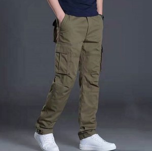 Prix d'usine, pantalon cargo en toile à taille haute et coupe droite pour homme, pantalon tactique décontracté pour l'extérieur, 100% coton - Product Image 4