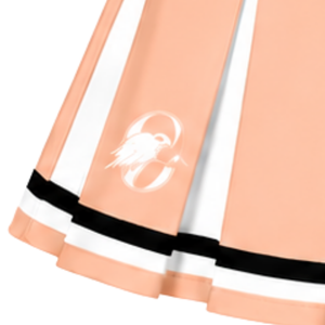 Jupe plissée de cheerleading couleur pêche pour femme, uniforme de danse, jupe de performance athlétique, vêtements de sport personnalisés - Product Image 6