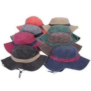 Wholesale Water Proof Vintage Unisex Cowboy Fold up Bucket <b>Hat</b> Custom Logo Survival Wide Brim <b>Hats</b> for Kids and Dad - Product Image 4
