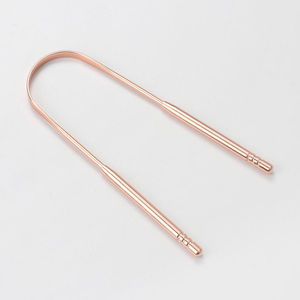 Nouveau gratte-langue en acier inoxydable et cuivre antidérapant NRZA INTERNATIONAL NI TS4532 couleur or rose pour l'hygiène buccale des adultes - Product Image 5