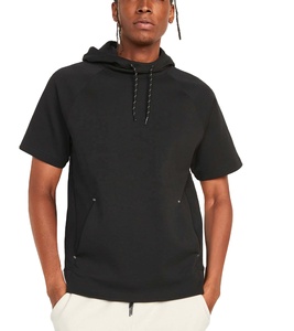 OEM logotipo personalizado de alta calidad mezclado bordado personalizado Oversize media manga hombres Sudadera con capucha para los hombres - Product Image 2