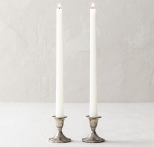 <b>Silver</b> Taper Candle Holders Pair Vintage Dining Table Centerpiece Decor Timeless Sophistication - Product Image 1