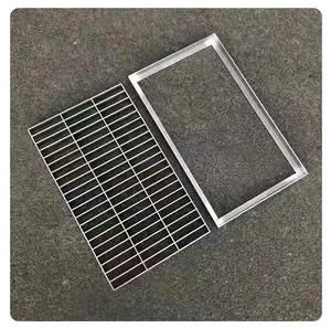 Customized Galvanized Precast Concrete Drop -Inlet Steel Drainage Grating Grid With Opening For Road Side Kerb Drain Cover