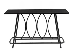 Table console moderne en métal avec base en tréteaux et design ovale pour l'entrée et le salon - Product Image 5