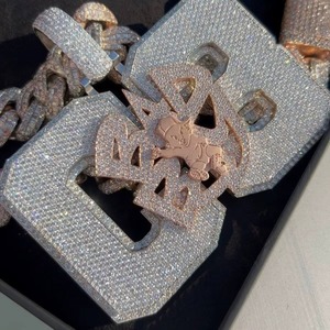 Designer Personalized Alphabet Letter Pendant Fully Iced Out With Lab Grown Diamond Hip Hop Jewelry <b>Custom</b> <b>Name</b> Letter <b>Necklace</b> - Product Image 4