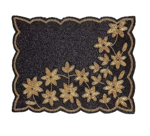 Fennco Styles Hand Beaded Leaves Placemat <b>Butterfly</b> Design Embroidered <b>Dining</b> Mat <b>Table</b> Charger for Wedding Home Party - Product Image 6