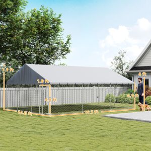 Cuccia per cani di grandi dimensioni 20FT X 15FT X 8FT, resistente e impermeabile, con catena a maglie e 2 chiusure di sicurezza, ideale per esterni e giardini. - Product Image 3