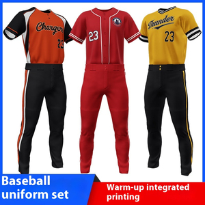 Ensemble d'uniformes de softball professionnels personnalisés pour adultes, respirant, manches raglan, 100 % polyester, imprimé, chemise et short de baseball, sport - Product Image 4