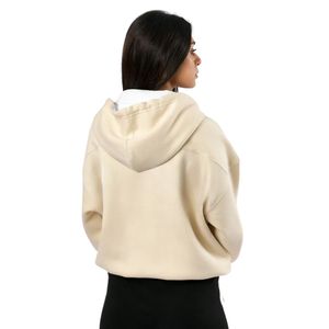 Sudadera con capucha unisex con cremallera de color amarillo claro para mujer, sudadera informal con cremallera completa, chaqueta con capucha extragrande y cómoda para ropa urbana - Product Image 2