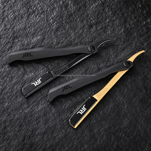 Luxury JRL Magnetic Straight Edge Razor Stainless Steel Non-Disposable for <b>Men</b> Gold & Black Hair Salon Shaving Tool - Product Image 5