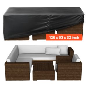 Housse de protection robuste 420D imperméable pour mobilier d'extérieur, grande housse rectangulaire pour table et chaises de salle à manger, housses de protection imperméables pour meubles - Product Image 4