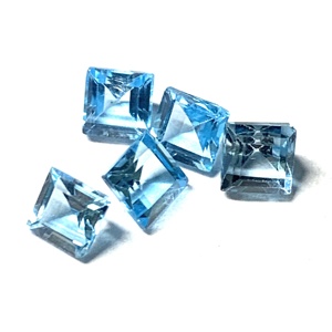 Topaze bleue naturelle, taille carrée, vente en gros d'usine, taille de pierre précieuse de 2x3mm à 13x19mm, fabrication de bijoux - Product Image 4