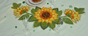 Glass Bead Handmade Leaf Pattern <b>Rectangle</b> Thanksgiving Decorative <b>Placemat</b> for Dining Table Sami Handicrafts From Uttar Pradesh - Product Image 6