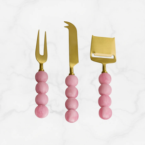 Resin Bead Handle Stainless Steel <b>Cheese</b> <b>Knife</b> <b>Set</b> Dishwasher Safe Eco-Friendly Table Top <b>Cheese</b> Tools Wholesale - Product Image 6