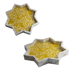 Ensemble de plateaux de service dorés modernes, complet avec tous les accessoires, pour la maison, les mariages, les restaurants, design de vaisselle arrondie, prix de gros - Product Image 2