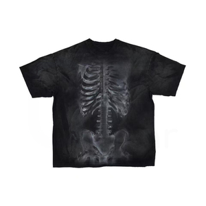 Camiseta de Algodón Lavado con Cuello Redondo, Manga Corta, para Hombre, Estilo Casual, Tie-Dye, Tejido de Punto, Corte Regular, Color Sólido - Product Image 2