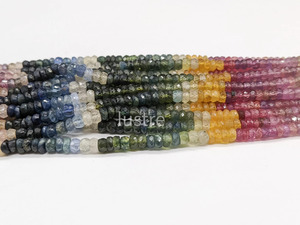 Cuentas Redondas Facetadas de Zafiro Multicolor Natural, Hilo de Piedras Preciosas de Zafiro Arcoíris de 16 Pulgadas, Suministros para la Fabricación de Joyas - Product Image 5
